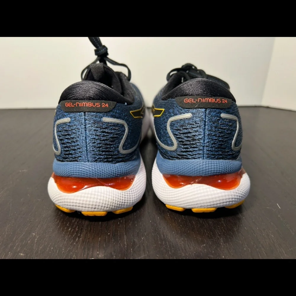 Asics Gel Nimbus 24 Running Shoes Sneakers Mens Azure/Amber Size 7.5